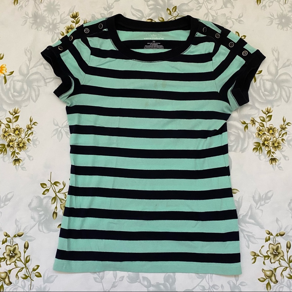 Talbots Size MP Striped Weekend Tee